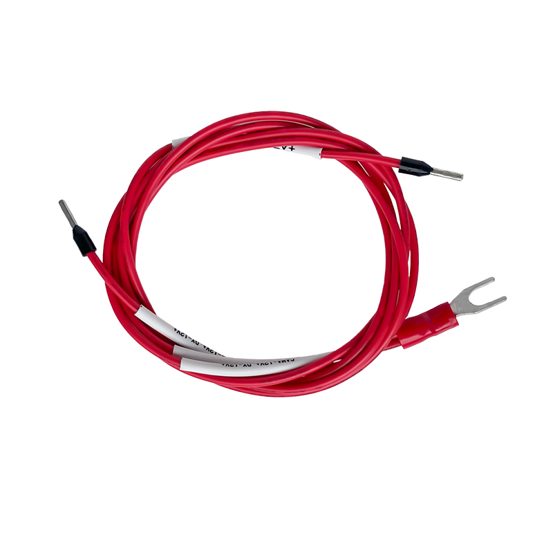 UL1015 20AWG red electrical wire harness assembly with SV2-4S spade and tubular terminals